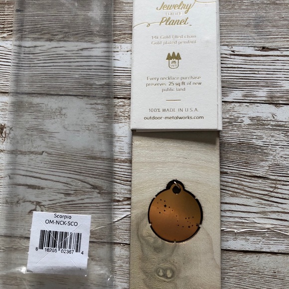 Scorpio constellation gold plated steel necklace by "Outdoor Metalworks" - NWT - Picture 6 of 8